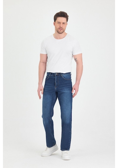 Polo State Erkek Baggy Fit Kot Pantolon Mavi Mavi