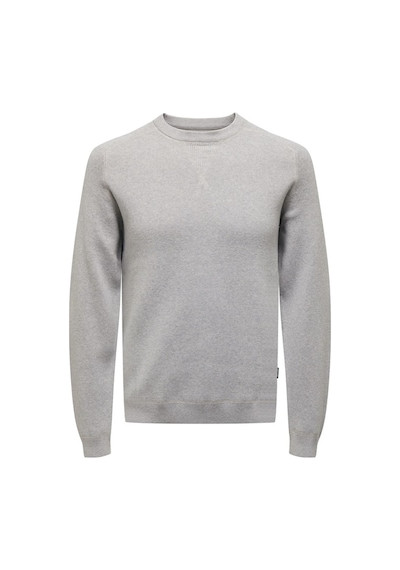 Only & Sons Onspın Reg 12 Solıd Crew Knıt Erkek Gri Kazak - 22027590 Gri