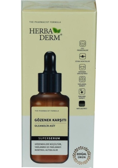 Herbaderm Oleanolik Asit Gözenek Karşıtı Doğal Yüz Serumu 30 ML