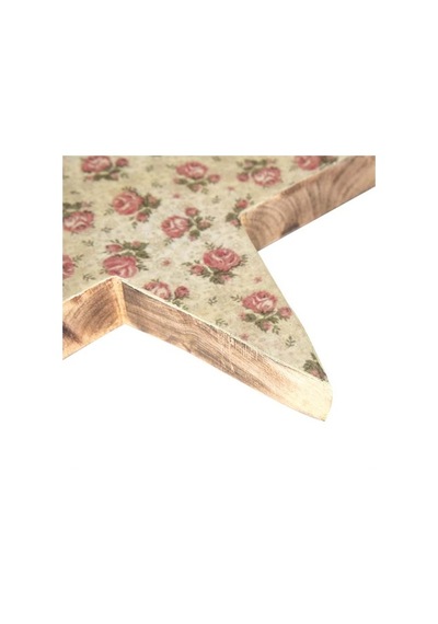 Vitale Şiva Çiçek Desenli Dekoratif Yıldız Krem 25X4 Cm Ak.Fq0017