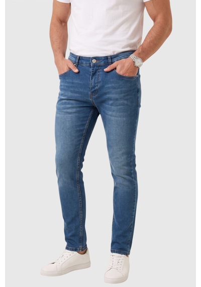 Rizzup Erkek Slim Fit Dar Kesim Likralı Mavi Kot Pantolon Dar Paça İnce Esnek Jean 2608306