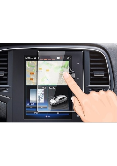 Renault Talisman 8.7 İnç Dokunmatik Ekran Uyumlu Koruyucu Cam R-Link 8.7 İnç Dikey Ekran Koruyucu