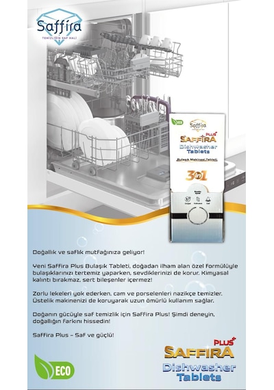 Saffira Plus Bulaşık Tableti 30'lu