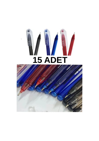 Nistabolje Büro Tükenmez Kalem 15 Adet 5 Mavi, 5 Kırmızı, 5 Siyah, Nistabolje Genel