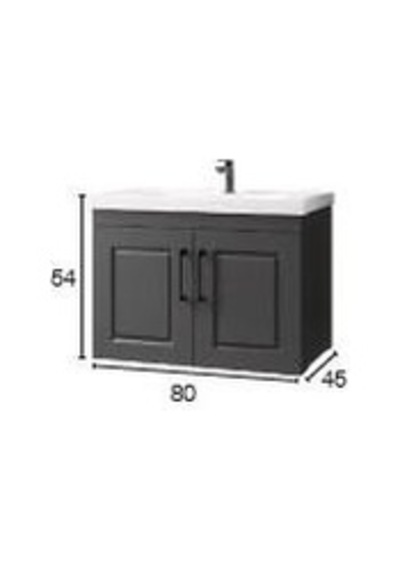 Denko Royal 80 Cm Kül Gri Banyo Dolabı Alt Modül Lavabo