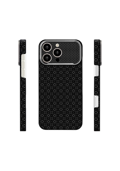Apple iPhone Uyumlu 16 Pro Kılıf Magsafe Şarj Özellikli Premium Retro Çiçek Desenli Kamera Ve Lens Korumali Velix Sert Pc Kapak Siyah