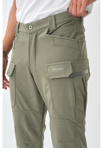 Dechers Erkek Kışlık İçi Polarlı Rüzgar Su Geçirmez Soft Shell Taktik Pantolon - E231 Bej