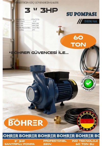Dhm6a 3'' 3hp Santrijüf Tarla Sulama Su Pompası - Saatte 60ton Su