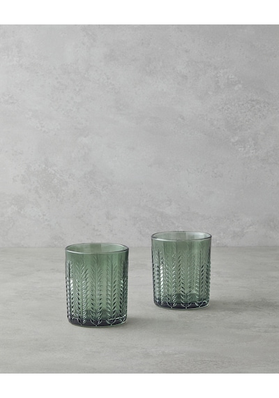 English Home Plantopia Cam 2'li Bardak 370 Ml Yeşil