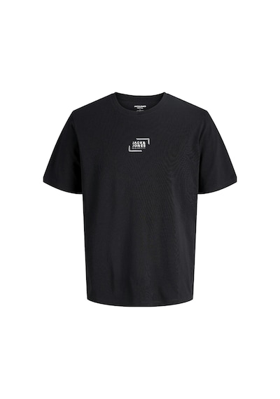 Jack & Jones Erkek Bisiklet Yaka Grafik Baskılı Tişört SIYAH