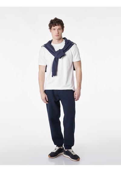 Koton Regular Fit Kısa Kollu Bisiklet Yaka Pamuklu Basic Tişört Beyaz 6sam10287mk Beyaz