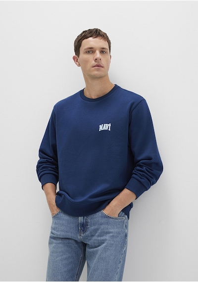 Mavi - Mavi Logo Baskılı Mavi Sweatshirt 0611716-89353 Lacivert