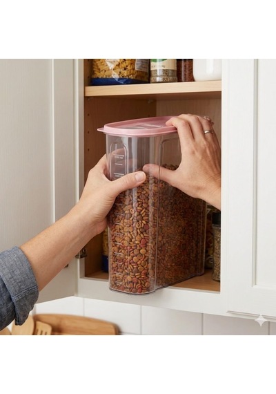 Şeffaf Erzak Ve Mama Saklama Kabı - Bpa İçermez Gıda Dostu Kuru Mama Kutusu, Sızdırmaz Kapaklı Mutfak Düzenleyici 1.7 Litre - 2.4 Litre - 4 Litre 2.4 Lt
