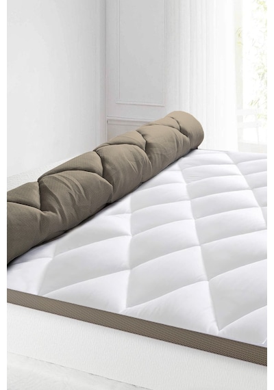 Topper 4.0 - Lateks Yatak Pedi - %100 Pamuk Air Cool Nefes Alabilen Kılıflı Beyaz