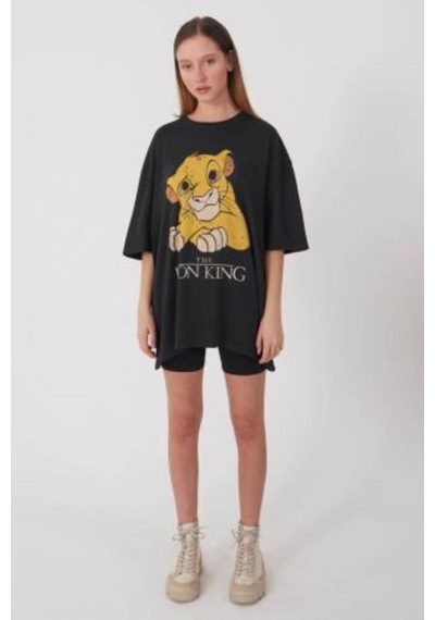 Blackjack Giyim Blackjackgiyim Kadın Siyah Aslan Tshirt Siyah
