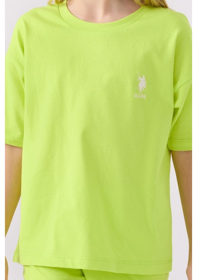 U.S. Polo Assn. U.s. Polo Assn Kız Çocuk Yeşil Bermuda Takım Us1848-c-v61 Yeşil