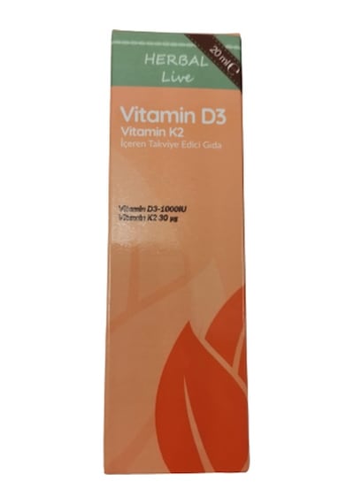 Herballive D3 K2 Içeren Takviye Edici Vitamin 20 Ml