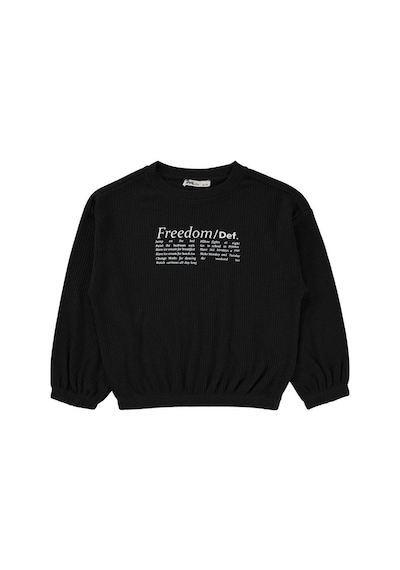 Civil Girls Freedom Blou Baskılı 6-9 Yaş Sweatshirt - Siyah