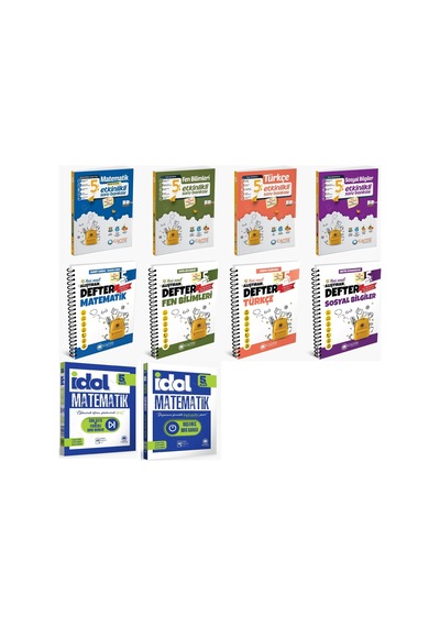 Çanta 2025 5. Sınıf Matematik + Türkçe + Fen + Sosyal Etkinlikli Soru + Defter + İdol Seti 10 Kitap