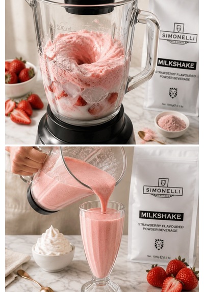 Simonelli Çilek Aromalı Toz Milkshake Karışımı 1 KG