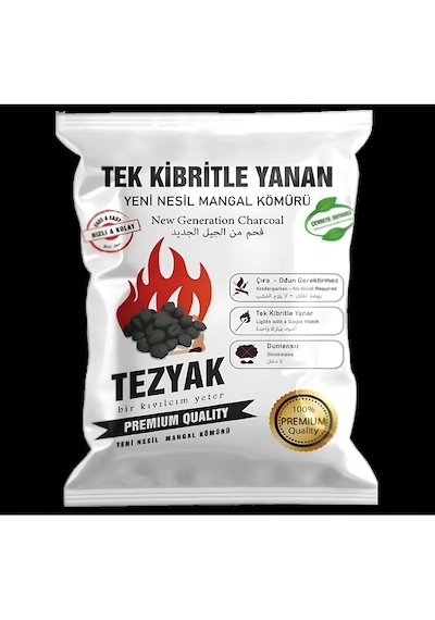 Tezyak Tek Kibritle Yanan Yeni Nesil Mangal Kömürü Tezyak Duman Is Kokuya Son Çevre Dostu 2 Kg