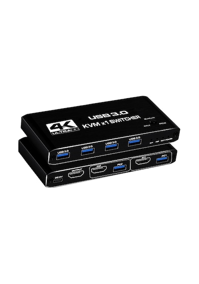 Gplus 4KVM421 KVM Switch 2x1 HDMI 4K USB 3.0 HDCP 2.3 HDR10 EDID