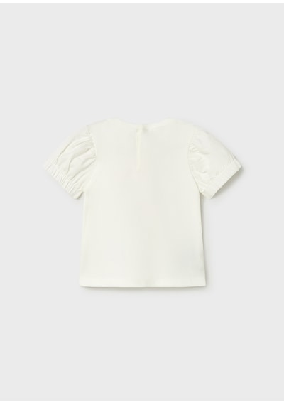 Kız Bebek Baskılı Tshirt Krem Krem