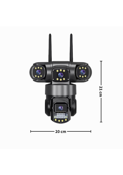 4g 360 Derece Güvenlik Kamerası 3+3+3mp, Gece Görüşlü Hareket Alarmı, Ip66 Koruması