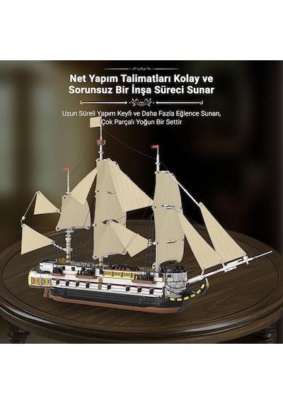 Reobrix Technic 66048 İngiliz Kraliyet Donanması Gemisi Yaratıcı Yapı Blok Seti Endea Vor Sailing Ship - 3555 Parça