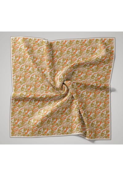 Silk Home Soft Eşarp 73091-34 Gümüş, Yağ Yeşili, Turuncu