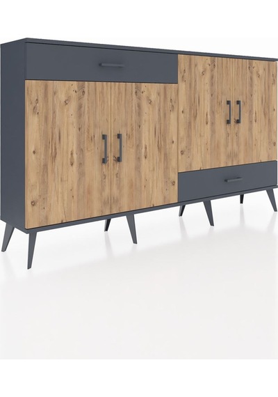 Arges Konsol 5 Raflı 2 Çekmeceli 4 Kapaklı 176x30x99 Antrasit-çam Antrasit-çam/antrasit Arges Konsol 5 Raflı 2 Çekmeceli 4 Kapaklı 176x30x99 Antrasit-çam Antrasit-çam/antrasit
