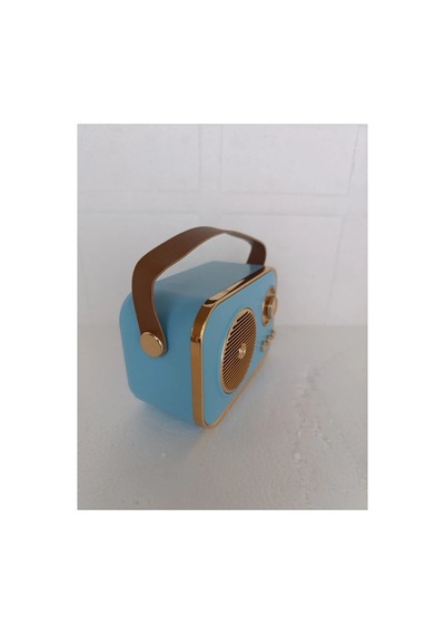 Nostaljik Retro Radio Parlak Kaplama Bluetooth Bağlantılı Hoparlör Mavi