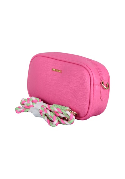 Dukidaso Kadın Pembe Örgü Askılı Mini Omuz Çantası Summer Mt1666 Pembe Tek Bölmeli Fermuar Gözlü