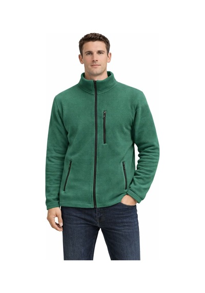 Mekaizen Unisex Polar Ceket Fermuarlı, 3 Cepli Ve Sıcak Tutar Yeşil