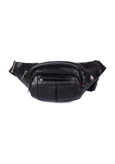 Newish Polo Newısh Polo Accessorıes Unisex Suya Dayanıklı Vegan Soft Deri Siyah Kulaklık Çıkışlı Omuz Ve Bel Çantası Siyah