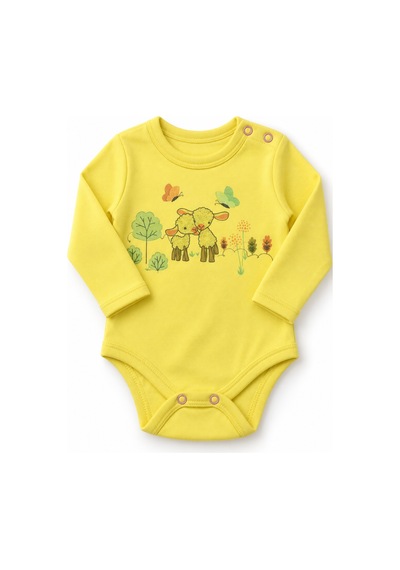 Babyhola 3'lü Bebek Badi Seti %100 Pamuk Uzun Kollu Çıtçıtlı Ekru