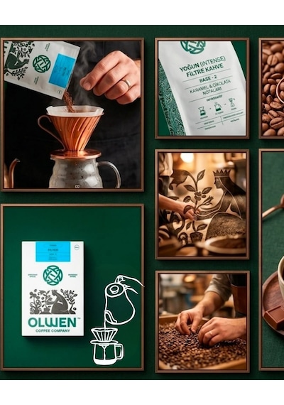 Olwen Coffee Öğütülmüş Ve Demlemeye Hazır Filtre Kahve - 250 Gr 2'li Set Base 2 Çikolata, Karamel, Yoğun