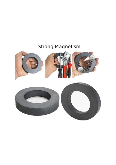 Mns Magneteksan Ferrit - Halka Seramik Siyah Kömür Mıknatıs Ø70x32x10 Mm 1 Adet