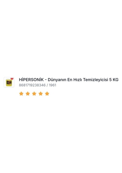 Hipersonik - Dünyanın En Hızlı Temizleyicisi 5 Lt