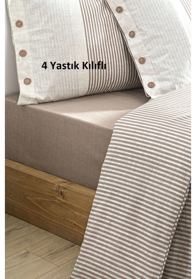 Özdilek Ranforce Naturel Bej Çift Kiş. Nev.takımı 4yastıkkılıflı Bej