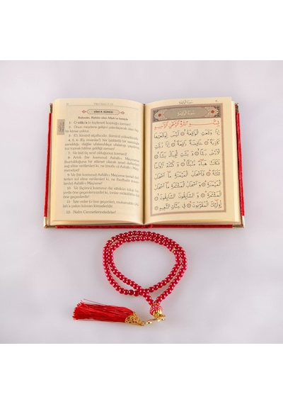 Tesbih + Yasin Hediye Seti Çanta Boy, Elifvav, Raşel, Kırmızı