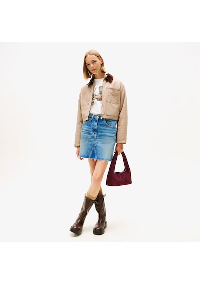 Tommy Hilfiger Padded Cropped Puffer Kadın Kahverengi Ceket Dw0dw21665 Kahverengi