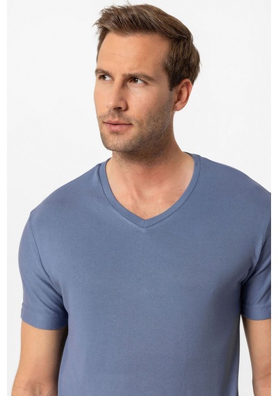 Antioch Basic V Yaka Erkek T-shirt İndigo