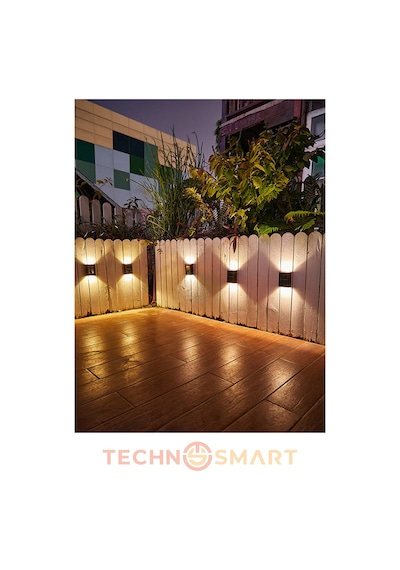 TechnoSmart 1Adet Modern Solar Çift Taraflı Aplik Güneş Enerjili Aydınlatma Dekorasyon Duvar Lamba