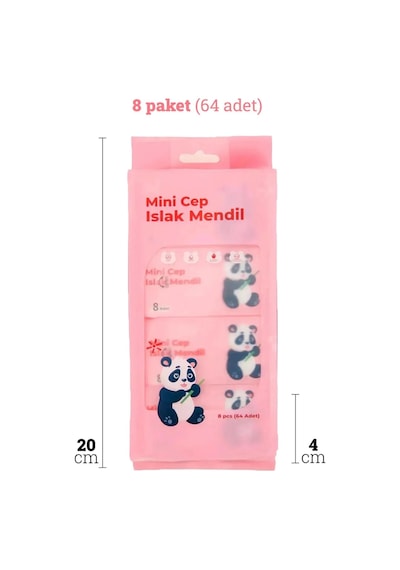 Baysa Alkolsüz Bitki Özlü Mini Islak Cep Mendili - 8'li 24 Paket 24'lü Set