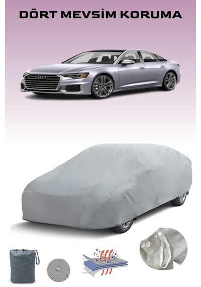Gri Audi S6 Sedan 2019 - 2021 Araba Brandası, Oto Örtüsü, Araba Çadırı Gri