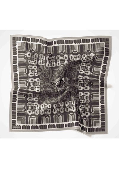 Silk Home Dört Mevsim Antik Motif Viskon Velora Eşarp 6419 Füme-Gri
