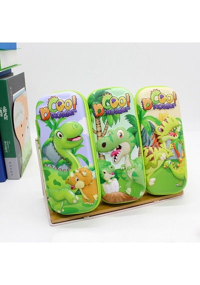 Cool Dinozor Kalem Kutusu 3d Kabartmalı Geniş Kapasiteli Kalemlik - Şirin Dinazor Yeşil