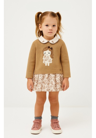 Xo Kids Kız Çocuk Elbise 6-36 Ay 4018 Camel