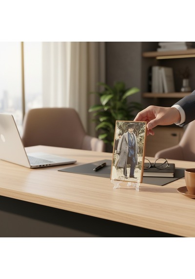 Atatürk Masaüstü Ahşap Tablo - Kabartmalı Baskı Şık Hediyelik 9x16 Cm No 1 Çok Renkli